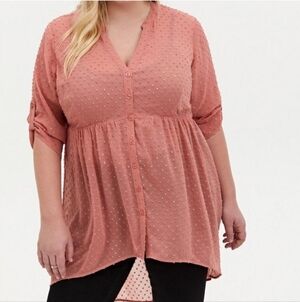 Torrid Pink Textured Top Plus Size 2x